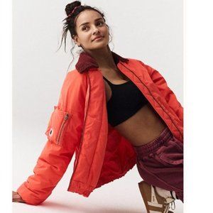 Free People Orange Puffer Jacket